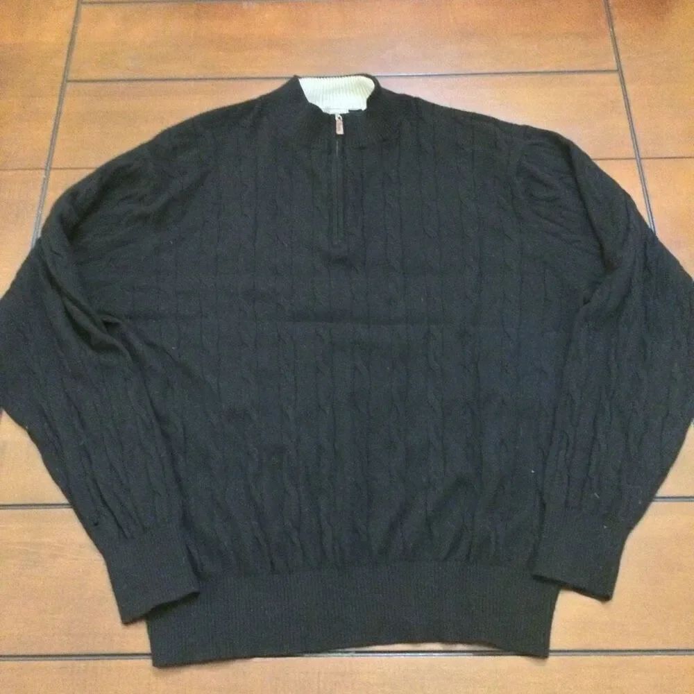 Peter Millar 1/4 zip cable knit 100% cashmere xl